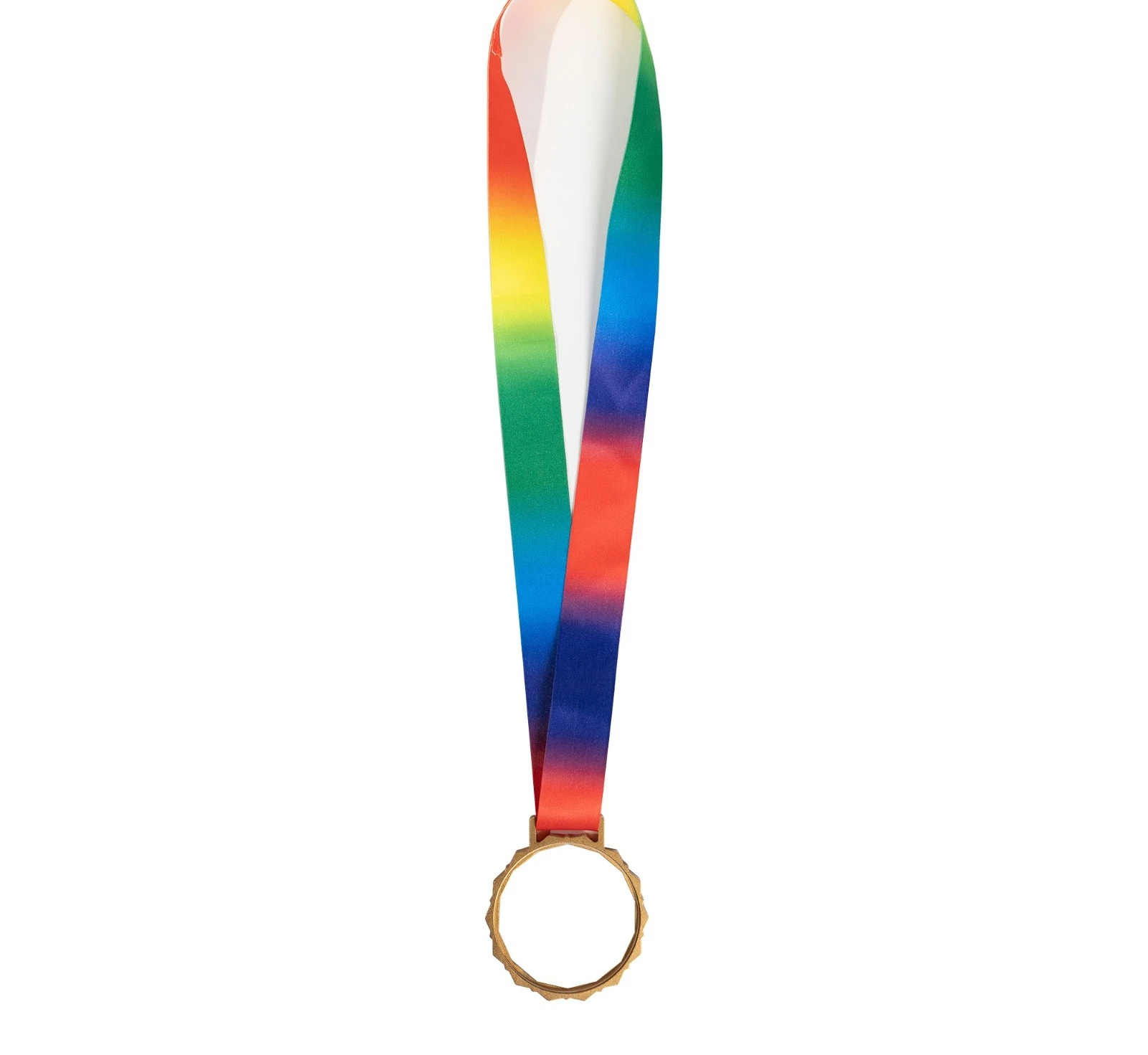 Gold Award Medal with a Red and Blue Ribbon, Likely for a Sports Competition or Event