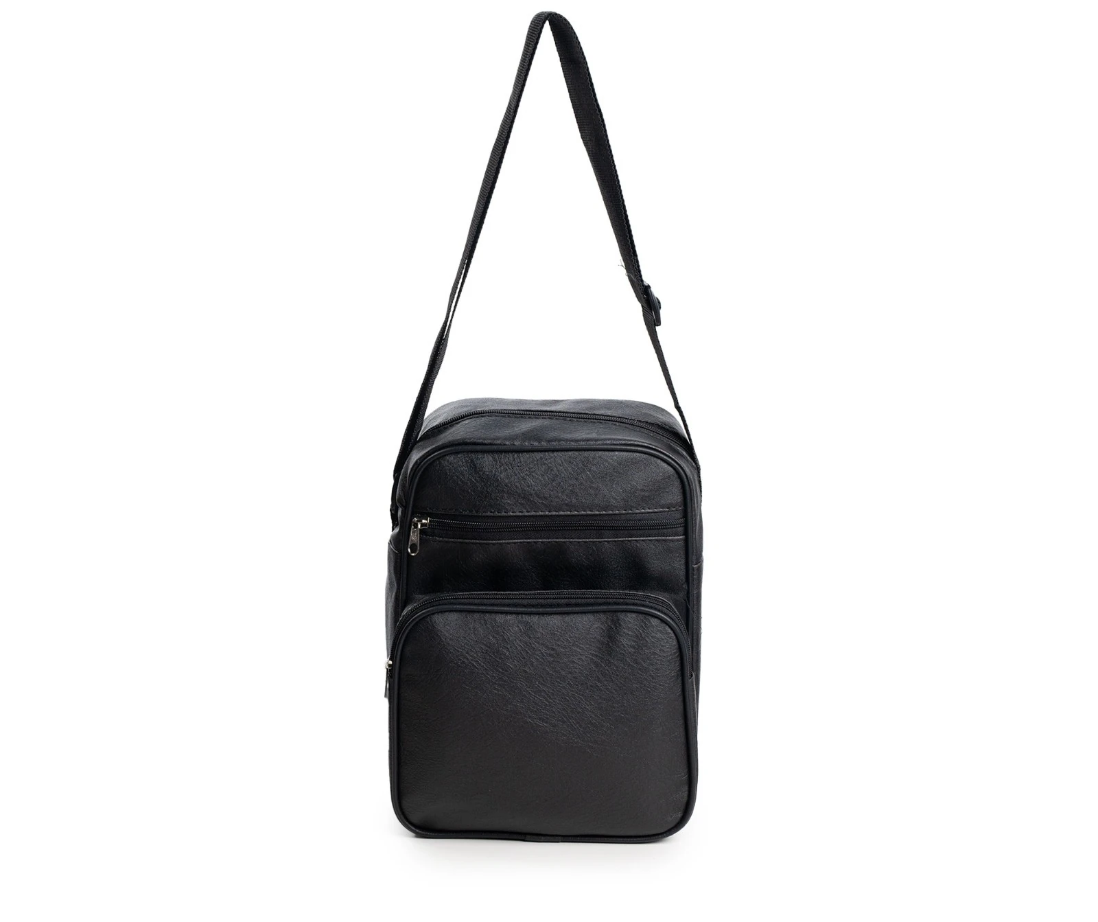 LONU black casual vintage leather crossbody messenger bag for men