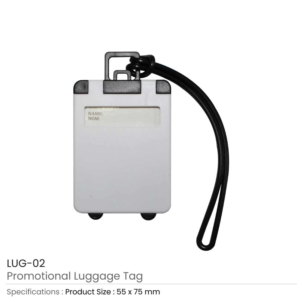 White PVC Luggage Tag with Strap