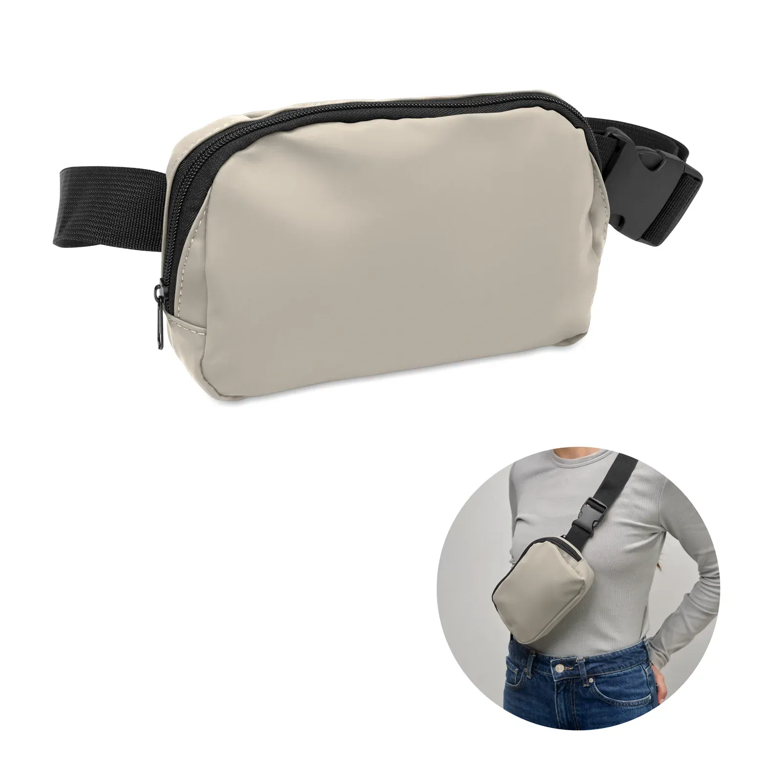 RPET Waist Bag Korovin Waist with Zippered Pocket 22X5X15 cm