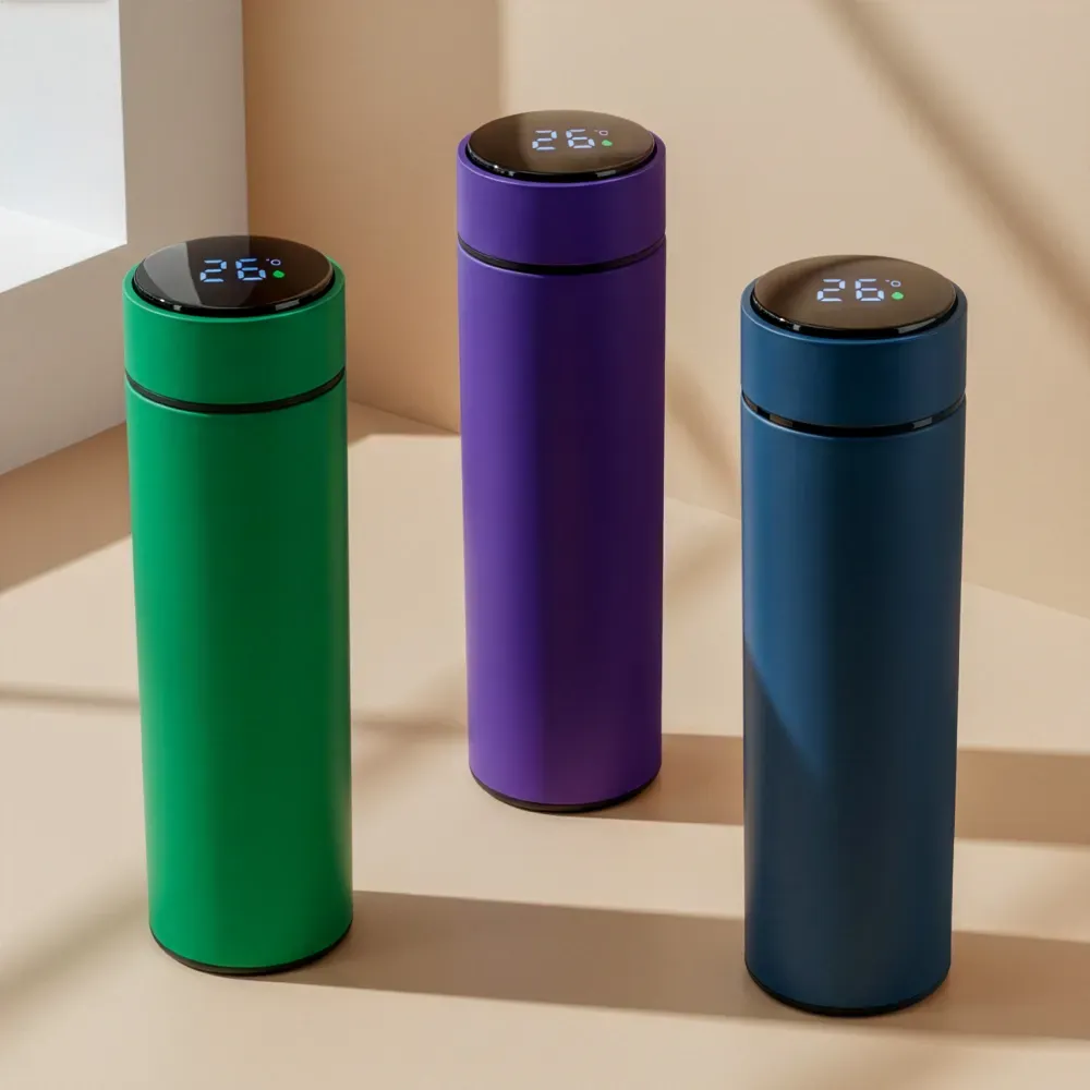 Smart Temperature LED Display Bottles in Soft Touch Finish - 500ml