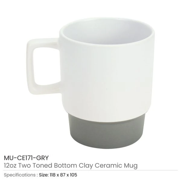 Ceramic Mugs with Bottom Clay in 12 Oz, Matte Finish – CER36245