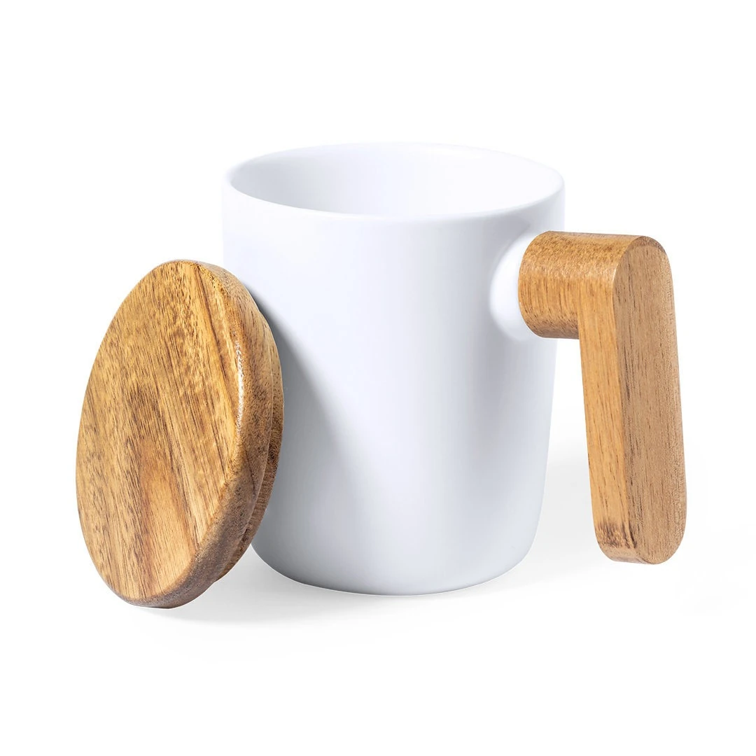 White Ceramic Mug Set From Carrefour Includes a 350 Ml Cup, Matching