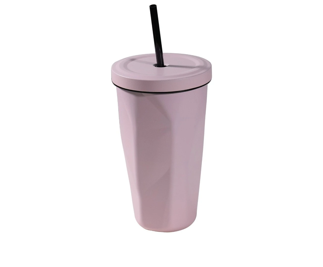 Stainless Steel Coffee Mug with Pink Lid