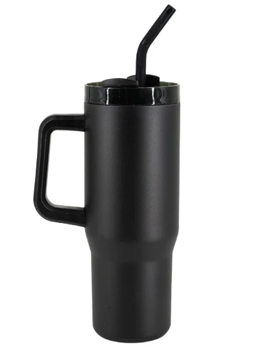 Recycled Stainless Steel Tumbler with Reusable Straw