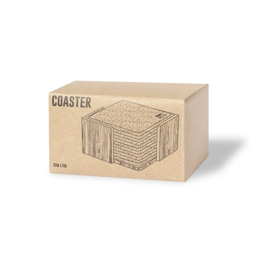 Sanly Coaster Set (Item 1708), an Eco-friendly Set of Square Coasters Made