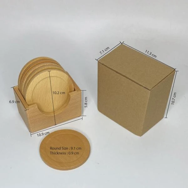 Natural Wooden Coasters for Drinks