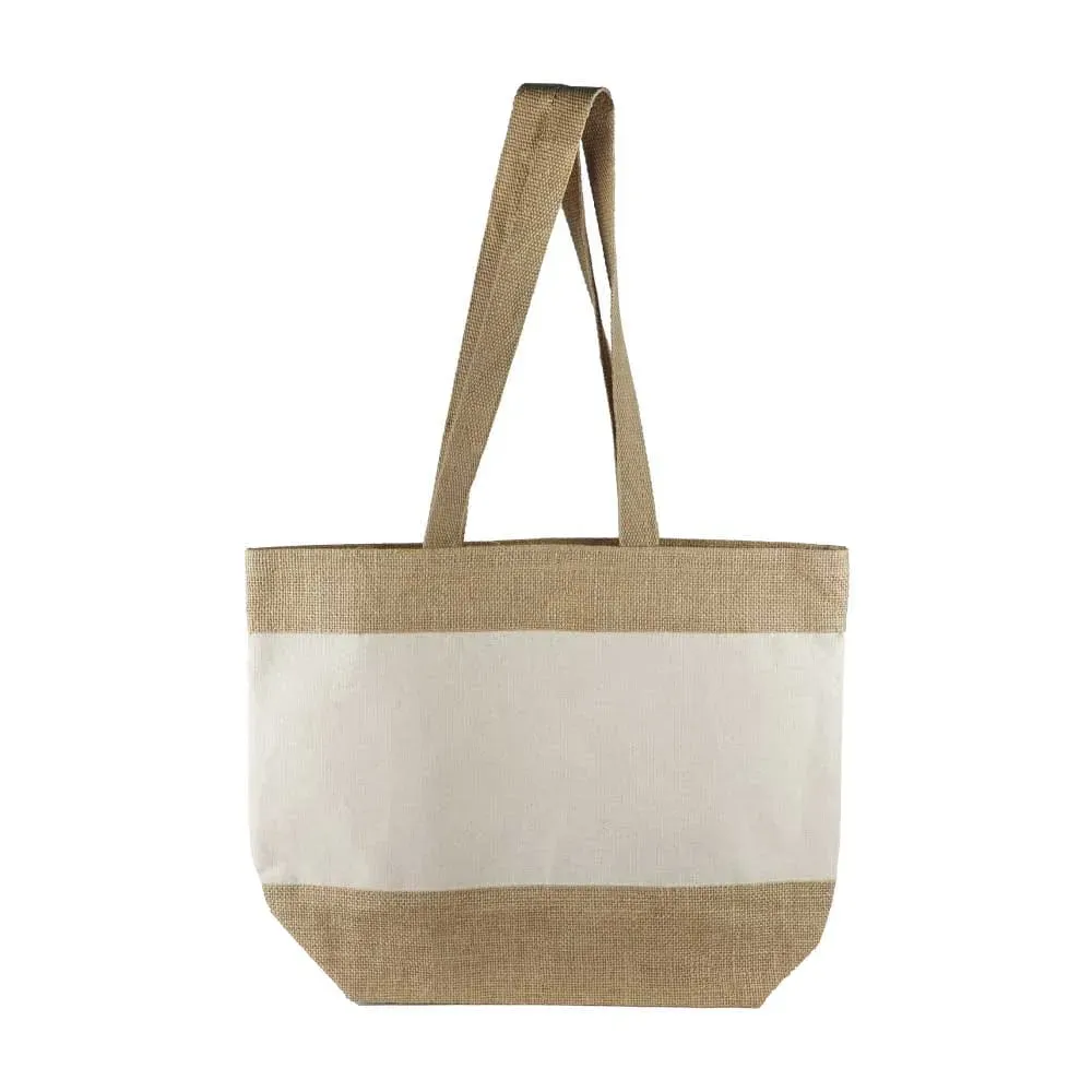 Jute & Cotton Tote Bag with Green Initiative Print