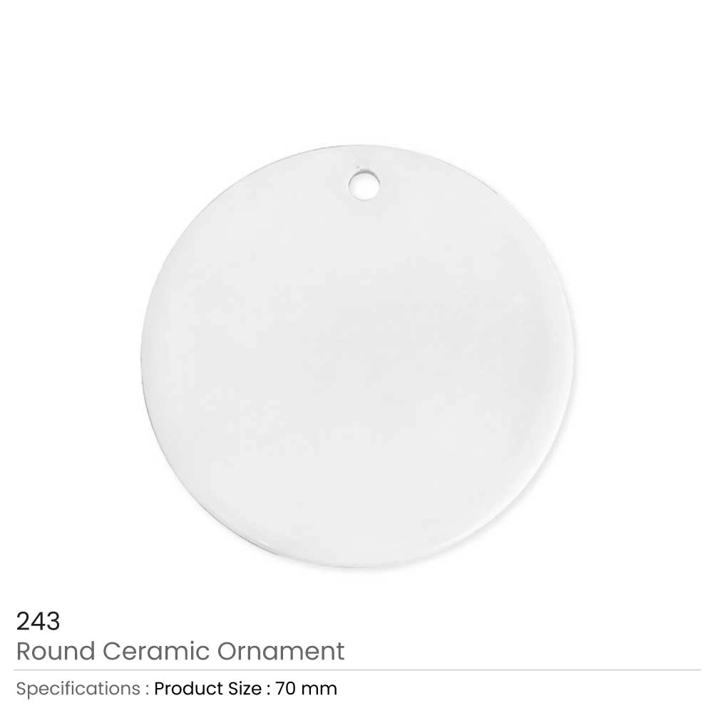 Round Decorative Ceramic Ornament - Sublimation Print