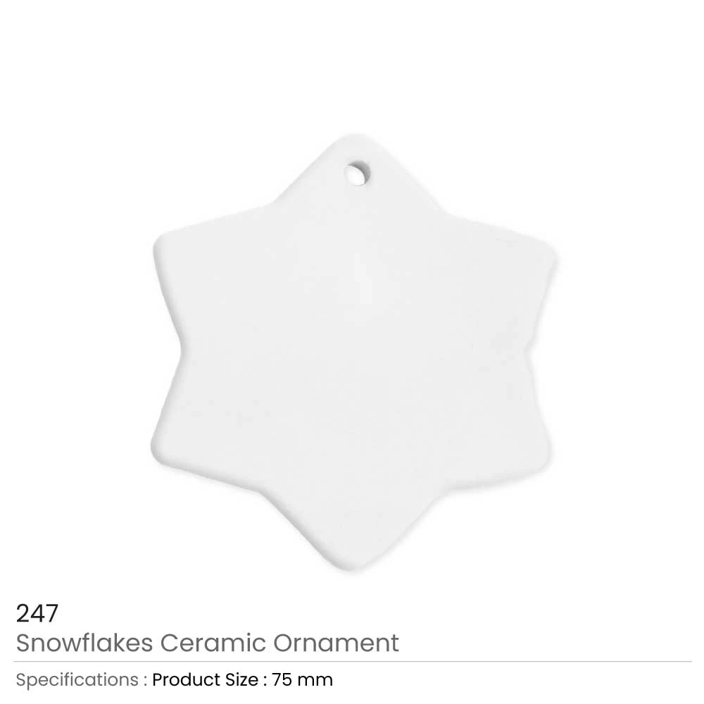 Snowflake-Shaped Ceramic Ornament