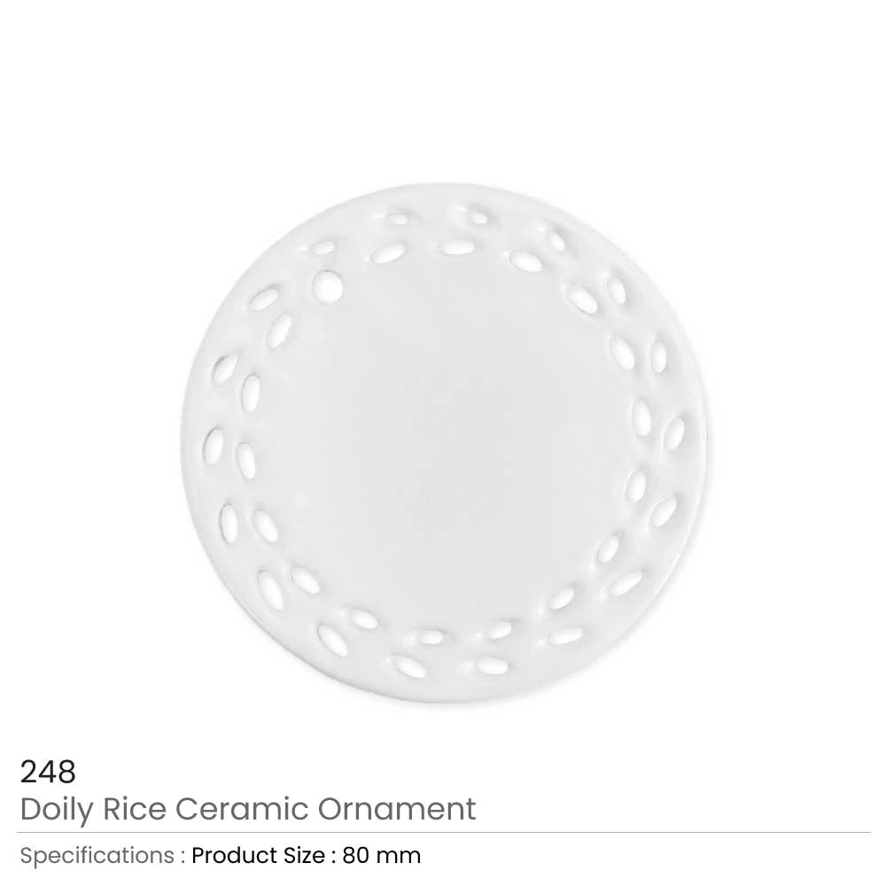 Doily-Design Ceramic Ornament