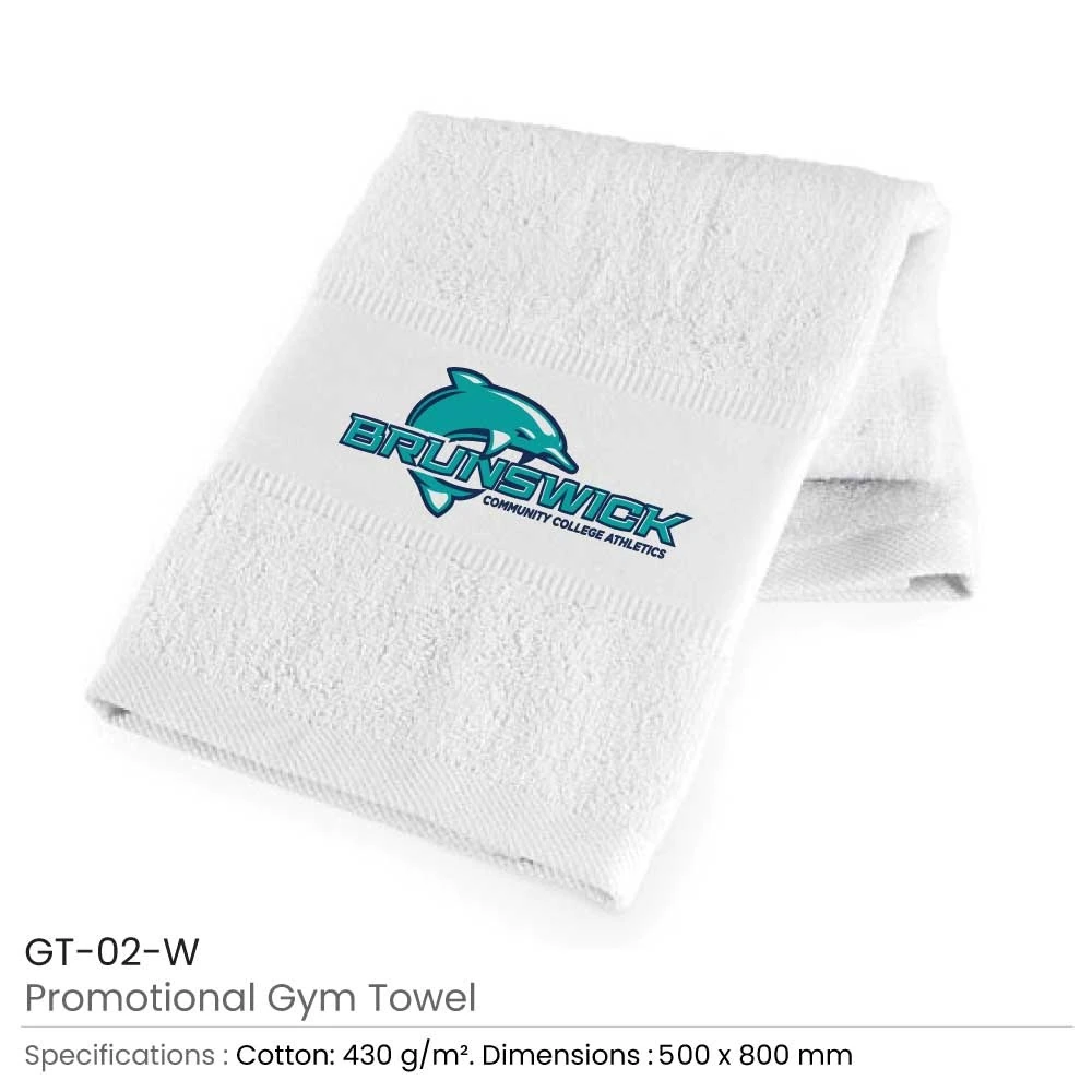 Cotton Gym Towel - White, Absorbent
