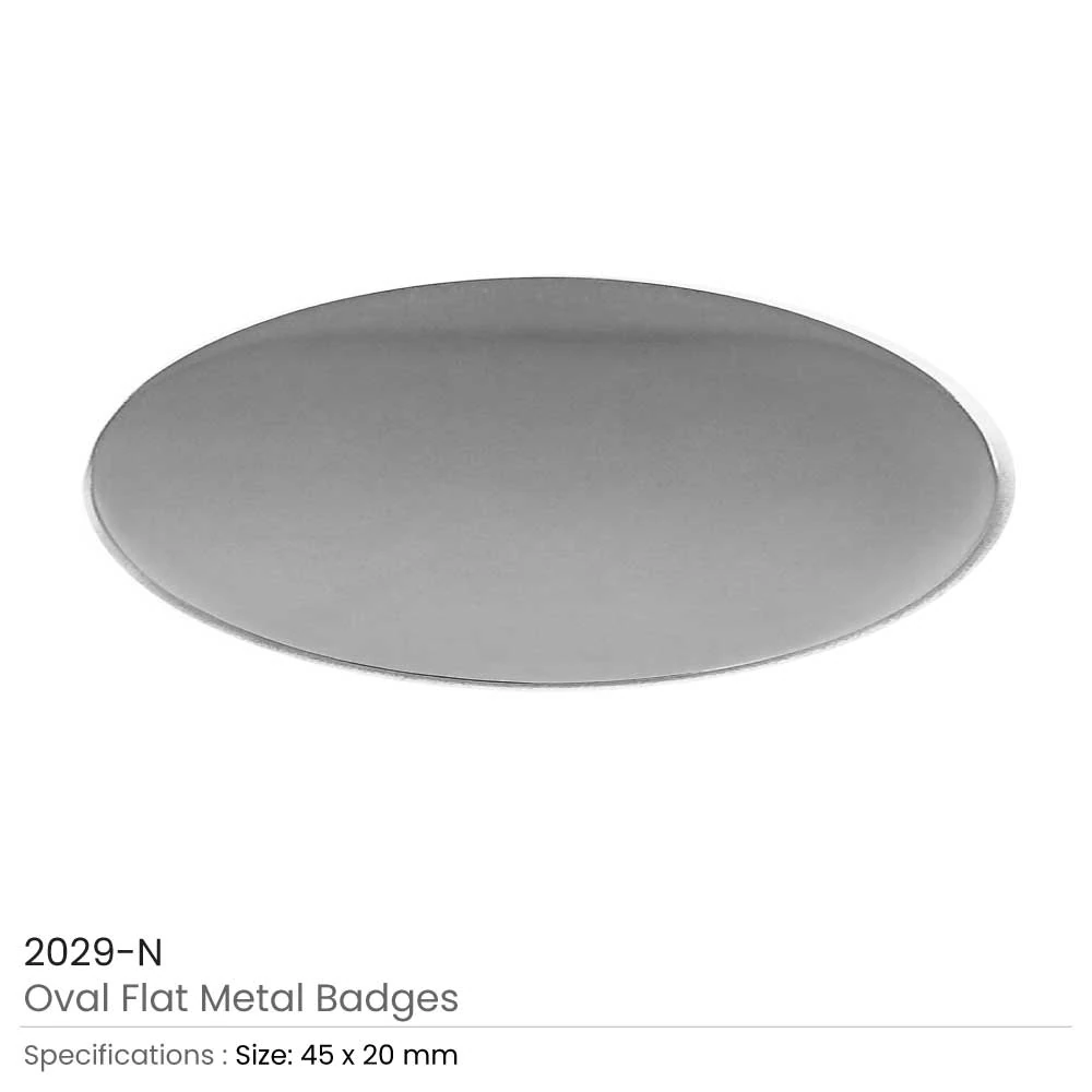 Oval Flat Metal Badge (2029)