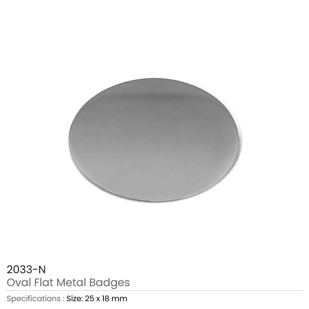 Oval Flat Metal Badge (2033)