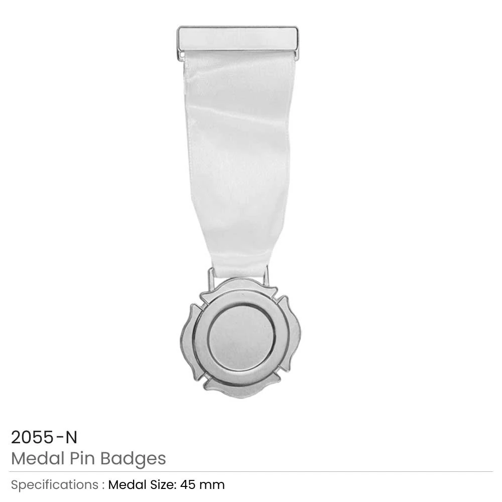 Medal Pin Badge - Navy Ribbon
