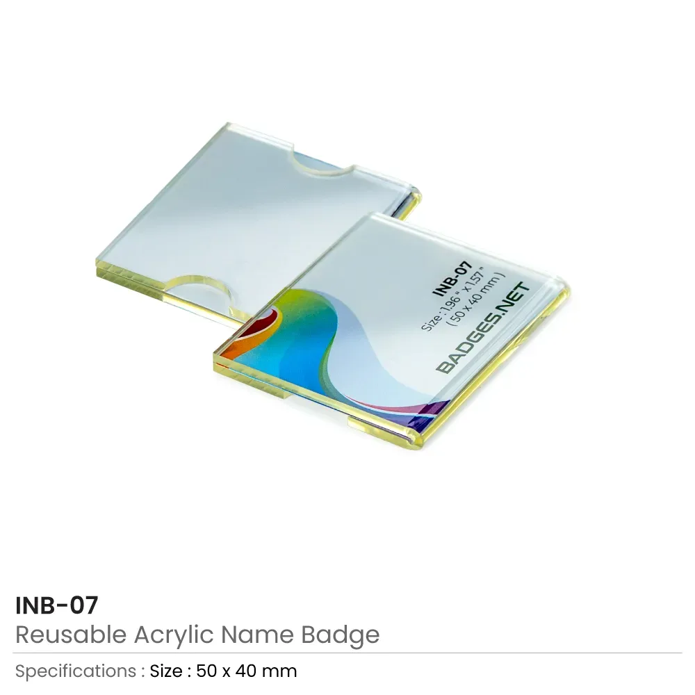 Reusable Acrylic Name Badges with Attachment