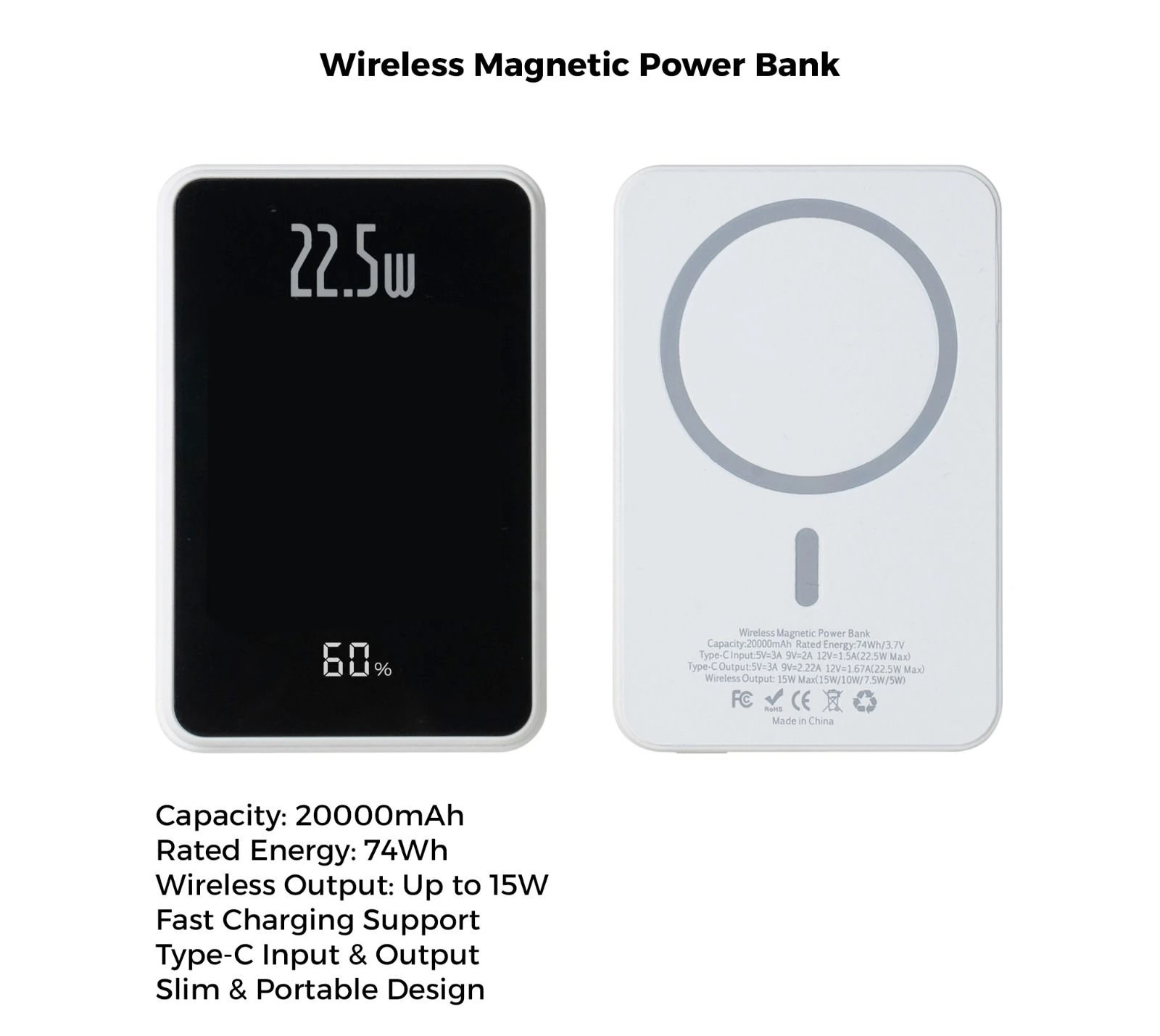Wireless power bank – Gray