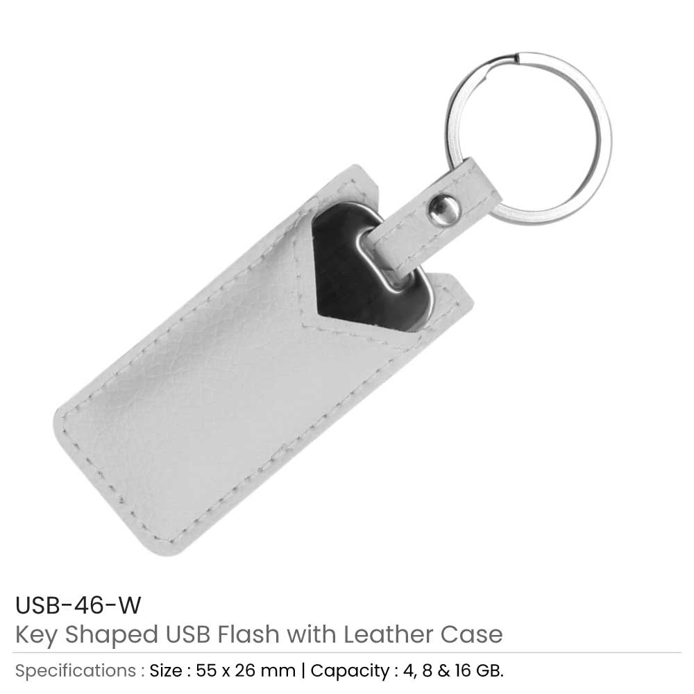 8GB Key-Shaped USB with Leather Case – Custom Logo
