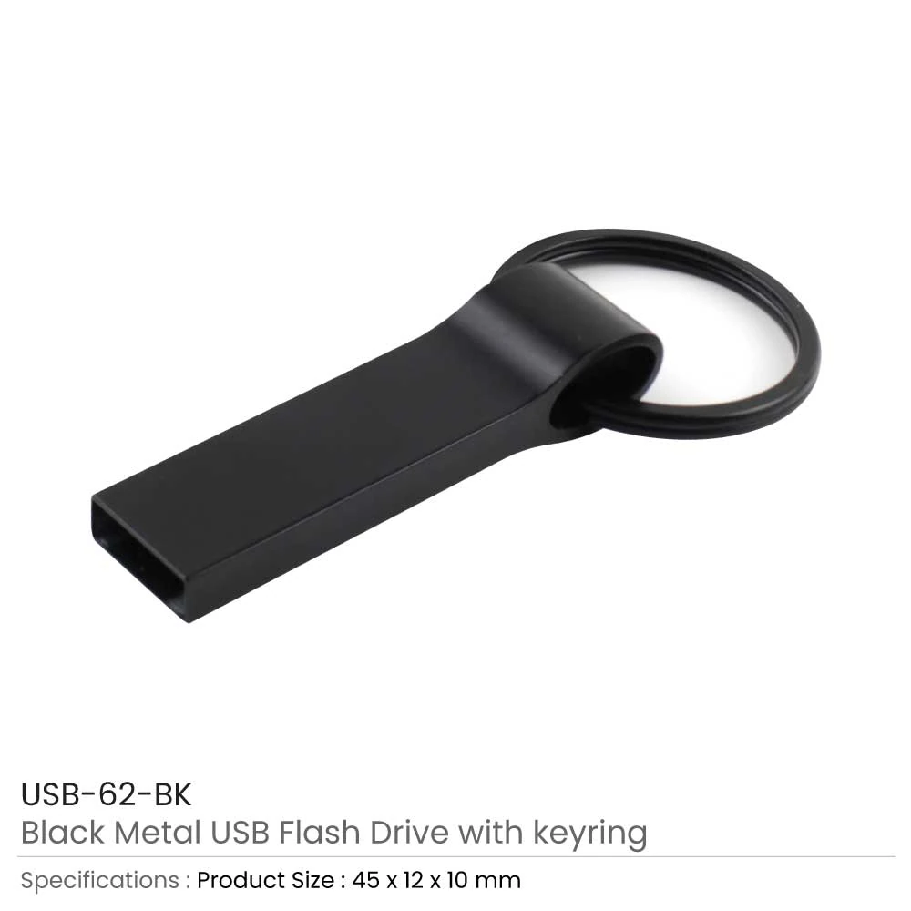 16GB Metal USB Flash Drive with Key Ring – Custom Logo