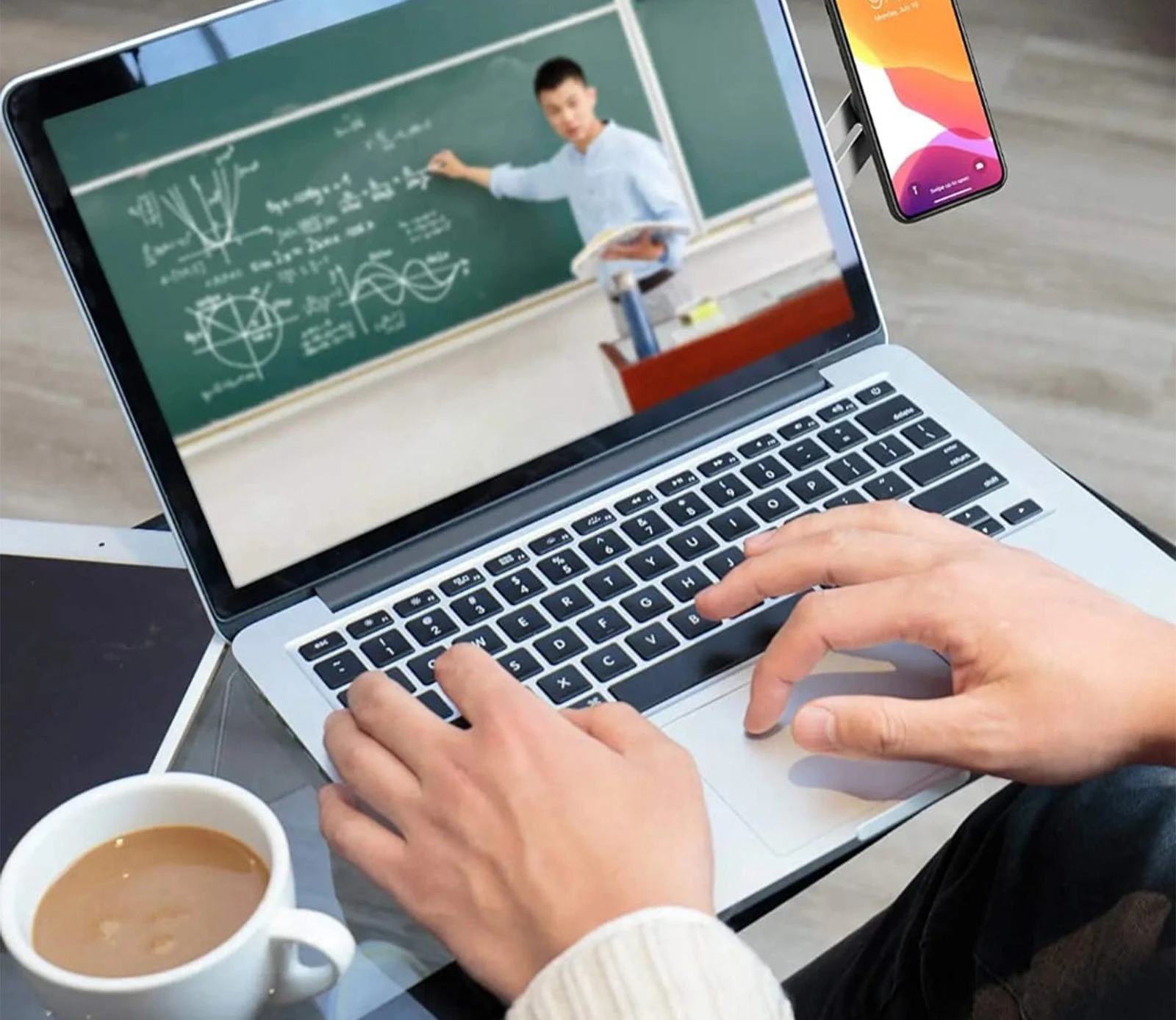 Magnetic Laptop Phone Holder, Designed to Mount a Smartphone to the Side