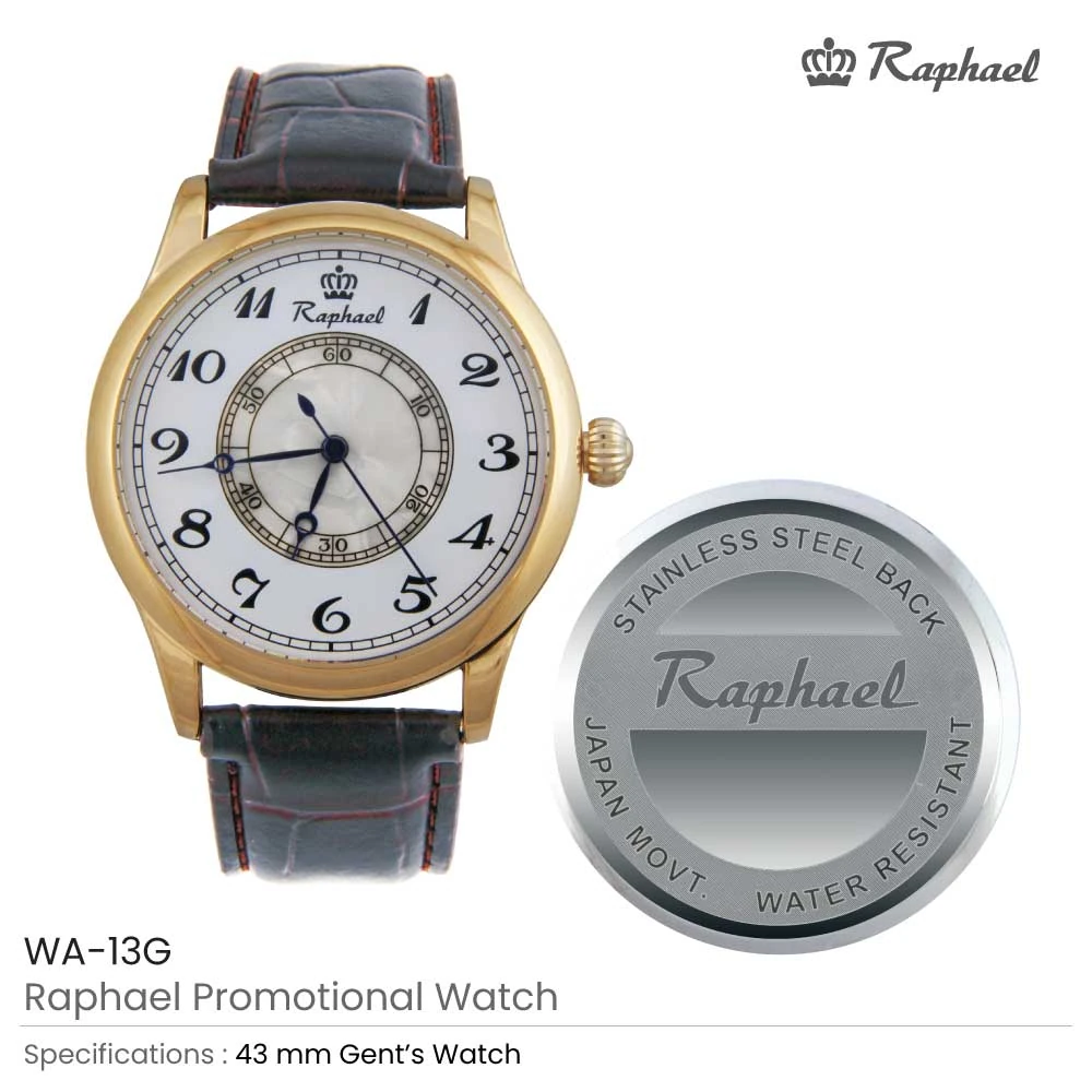 Gents Wrist Watch - Gold Case (WA-13G)
